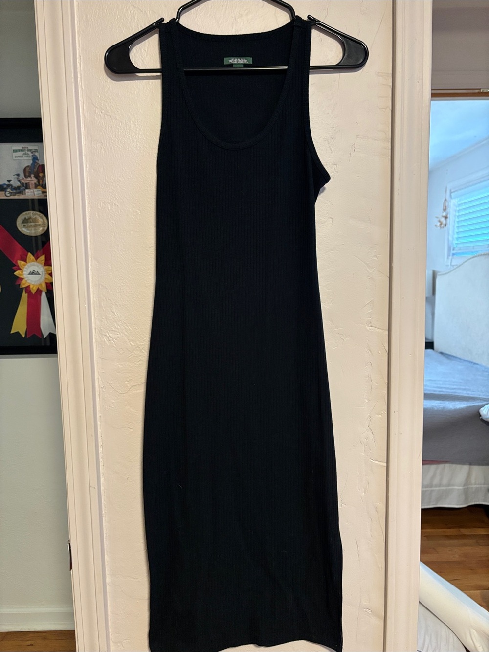Wild Fable Black Ribbed Maxi Tank Dress